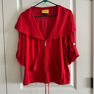 St. John Spa Red Short Sleeve Knit Jacket Size Small